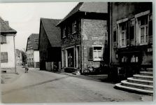 77975 W7636 Ringsheim Foto AK Dorfstraße Bäckerei-Conditorei Bosel Fahrrad Ort handschriftlich