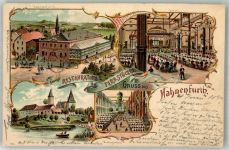 42103 W5600 Hahnenfurth 1898 Lithographie Gasthaus Stöcker Festsaal Wintergarten