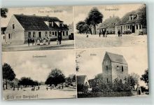 16792 O1431 Bergsdorf b Gransee - Dorfstraße Gasthaus von Franz Vogel Kirche