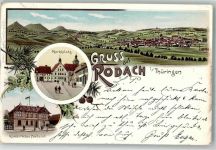 96476 W8634 Rodach b Coburg 1897 Lithographie Markplatz Kais. Postamt