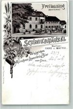 83395 W8228 Freilassing 1898 Lithographie Gasthaus Schmiedhäusel