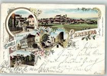 92331 W8433 Parsberg , Oberpf 1902 Lithographie Burgruine Neue Straße Kgl. Bezirksamt Zum Marktplatz