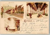 Karlovy Vary Karlsbad 1898 Lithographie Sprudelhalle