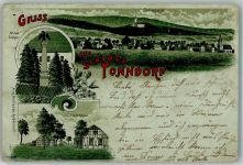 99438 O5301 Tonndorf b Bad Berka 1901 Gebrauchsspuren Lithograpie Kriegerdenkmal Schützenhaus