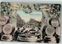 08393 O9612 Meerane 1906 - Bismarckplatz Bismarckstraße Zecher Fäßer