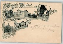 32257 W4980 Bünde 1897 Gebrauchsspuren Gasthaus Stadtgarten Post Am Brunnen Eschstraße
