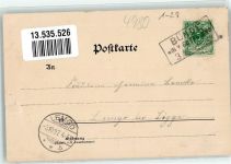 32257 W4980 Bünde 1897 Gebrauchsspuren Gasthaus Stadtgarten Post Am Brunnen Eschstraße