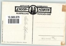 W8000 München Nr. 6 Kind mit einer Skulptur sign. Müller-Hofmann Gewerbeausstellung 1908 Künstlerkarte