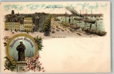 3001 Rotterdam Lithographie Hafen Denkmal Ersamus