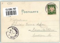67059 W6700 Ludwigshafen am Rhein 1896 Gebrauchsspuren Lithographie Gasthaus Bayer. Hies'l Kutsche