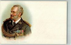 G.B. Magnaghi Vice Admiral Marine Militär Italien 1900 Lithographie / Künstlerkarte