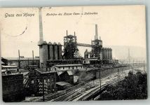 W5800 Haspe Eisen- und Stahlwerk Hochöfen Stauchung Stahlbau 1907 Foto AK