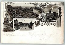 06667 O4850 Weißenfels , Saale 1898 Lithographie Marktplatz Schloß