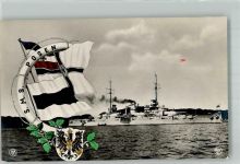SMS Posen Fahnen Wappen Verlag Gebr. Lempe Serie 1241 Nr. 8 Marine WK I Foto AK