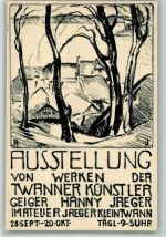 Twann Ausstellung von Werken der Twanner Künstler Graphit sign. August Jaeger Kunstausstellung 1918 BOAKC