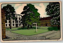 08371 O9610 Glauchau 1914 Künstlersteindruck Heinrichshof m. Kgl. Amtsgericht