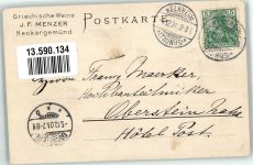 W6903 Neckargemünd Werbung Weingroßhandlung J.F. Menzer Hoffmann, H. 1899 Lithographie / Künstlerkarte