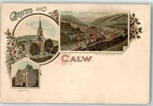 75365 W7260 Calw Lithographie Georgenäum Stadtkirche
