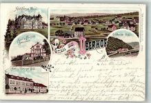 98559 O6055 Oberhof , Thüringen 1897 Lithographie Hotel zum Herzog Albrecht Gehlberger Mühle Hotel zum Thüringer Wald Hotel Sanssouci