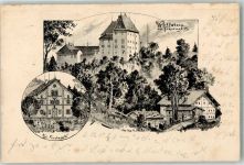 94078 W8393 Freyung , Niederbay 1900 Lithographie / Künstlerkarte Kgl. Forstamt Schloss Wolfenstein sign. Scheibenhuber