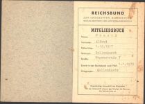 W4784 Kallenhardt Mitgliedsbuch Reichsbund der Kriegsopfer etc Ausweis KEINE AK