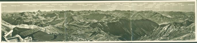 87561 W8980 Oberstdorf Klapp AK 2-fach Nebelhorn Panorama vom Gipfel