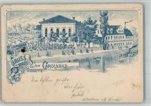 01796 O8300 Pirna 1903 BOAKC Vorläufer Druck um 1890 Gasthaus zum Carolabad Elbe Salondampfer