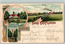 82152 W8033 Maria Eich 1900 Lithographie Planegg Maria-Säule Schloß