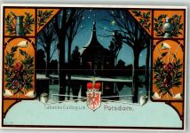 14467 O1510 Potsdam Lithographie Tabaks-Collegium Potsdam Stadtwappen Tonpfeifen