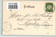 94032 W8390 Passau 1899 BOAKC Lithographie 5. Niederbayer.-Bundesschiessen 1899 Schütze Steinschlossmuskete Passau