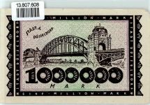 W4000 Düsseldorf Eine Million Mark Notgeld Deutschland Notgeldschein