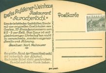 6330 Kufstein - Bierdeckel als Ansichtskarte Weinlokal Auracher Löchl