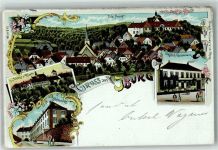 49186 W4505 Bad Iburg 1900 Lithographie Schloss Kloster Hotel Gersemann Schlossplatz