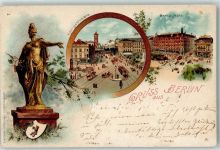 10115 W1000 Wannsee 1898 Lithographie Königstraße Berolina Grand-Hotel