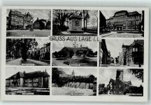 32791 W4937 Lage , Lippe - Marktplatz Kriegerehrenmal Technikum Eichenallee Bahnhof Langestraße Turnhalle Werre-Wasserfall Wilhhelmsburg