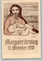 W6000 Frankfurt am Main Margueritentag sign. Wetzel H. Mutter und Kind beim Stillen Blumentag 1910 BOAKC