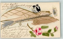 Fotomontage Glückwunsch Flugzeug Prägedruck