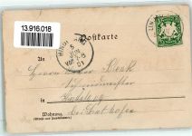88131 W8990 Lindau Bodensee 1901 Gebrauchsspuren Lithographie Rathaus Hafeneinfahrt Bayerischer Löwe Leuchtturm