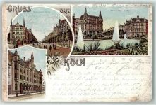 50667 W5021 Köln Altstadt-Nord 103 1901 Lithographie Hohenzollernring Reichsbank Deutscher Ring Künstl. Teich Wasserfontainen