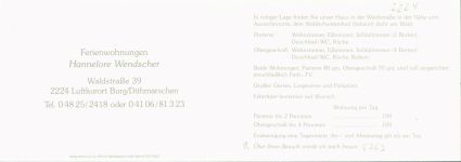 25712 W2224 Burg Dithmarschen KEINE AK Ferienwohnungen Wendscher Innen- und Aussenansicht Klappkarte