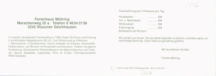25761 W2242 Deichhausen KEINE AK Ferienhaus Möhring Innen- und Aussenansicht Klappkarte