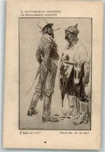 sign. Raemaekers, Louis Blut triefender deutscher Soldat fragt ob es endlich erledigt ist Antipropaganda WK I 1917 Künstlerkarte