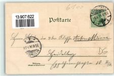 64283 W6100 Darmstadt 1904 Lithographie Residenz-Schloß Ludwigs-Monument Marktplatz Ev. Kirche Verlag Ottmar Zieher-München