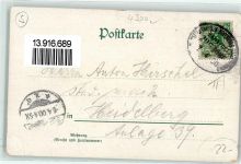 45127 W4300 Essen , Ruhr 1900 Lithographie Stadtgarten Krupp's Grabdenkmal Krupp-Denkmal Stadttheater Bahnpoststempel