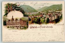 99894 O5804 Friedrichroda Lithographie Blick vom Kurhaus Gruss