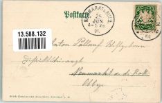 97318 W8710 Kitzingen 1901 Prägedruck Eichenblatt Eicheln Kitzingen