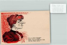 Lithographie Humor Frau mit Bissigkeit Bildkarte HGL 1898 KEINE AK