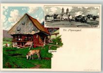 W7811 St. Märgen Rankmühle Wassermühle Velten Verlag Nr. 48 Mutter, K. 1899 Lithographie / Künstlerkarte