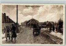 Groß Köllen Kolno 1916 - Winter Hauptstraße Soldaten Wohlfahrtskarte Ostpreußenhilfe