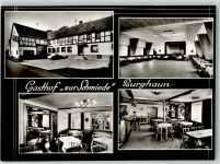 36151 W6419 Burghaun Foto AK Gasthaus zur Schmiede Gastraum Festsaal